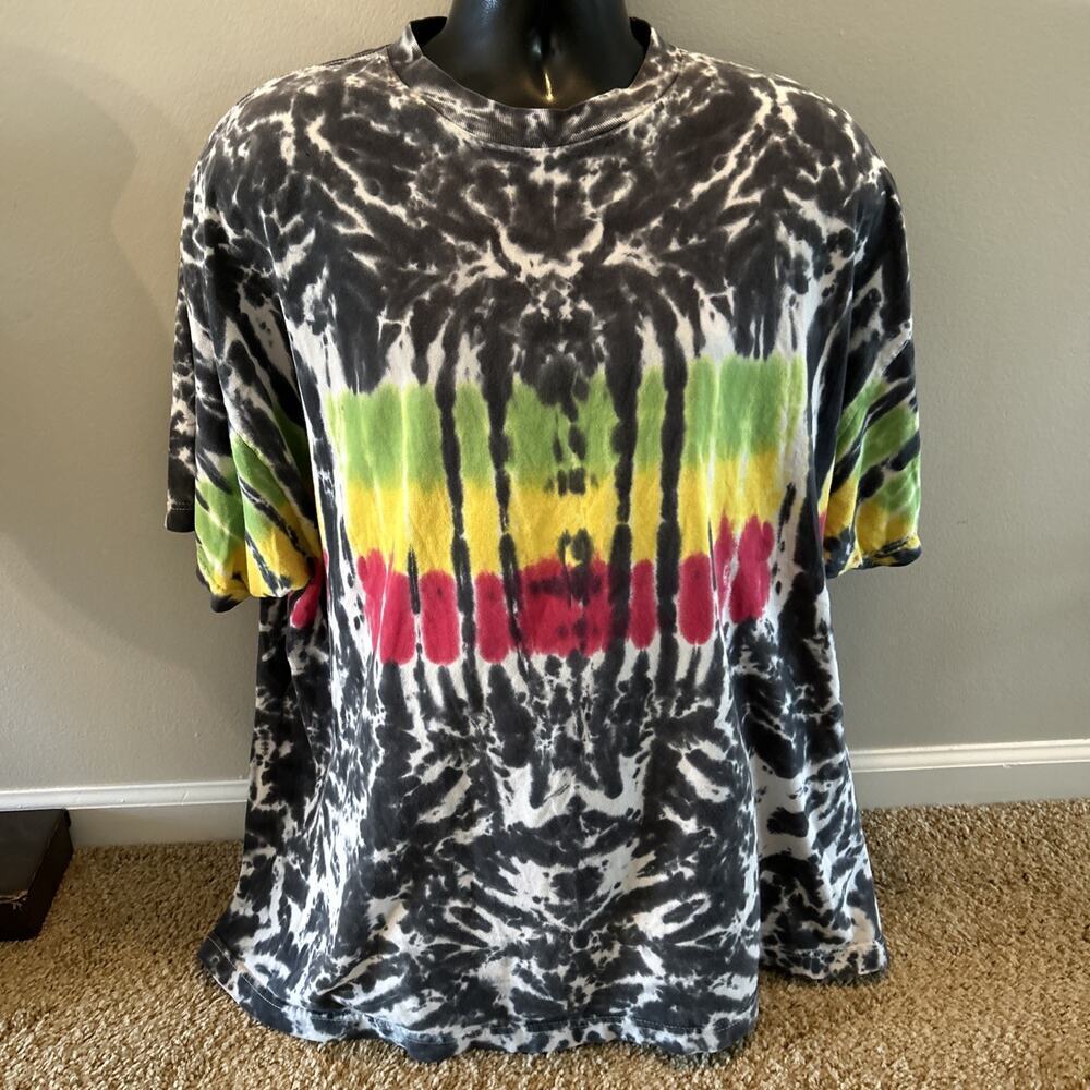 Vintage Alstyle Shirt Adult Large Tie Dye Ringer Y2K 3XL Mens EUC Skater - Picture 2 of 11